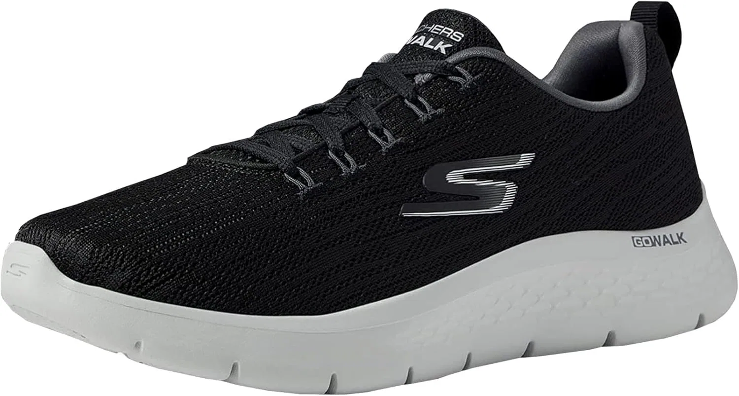 Кроссовки Skechers Go Walk Flex - Quota для мужчин, Black Fabric Grey Trim
