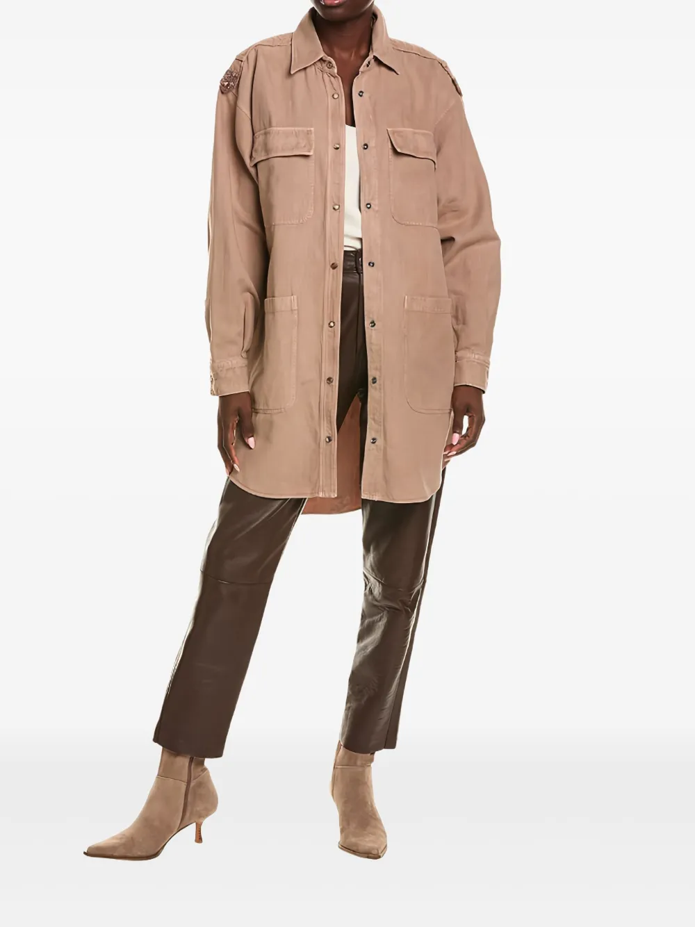 

Куртка-рубашка на пуговицах Brunello Cucinelli, нейтральный