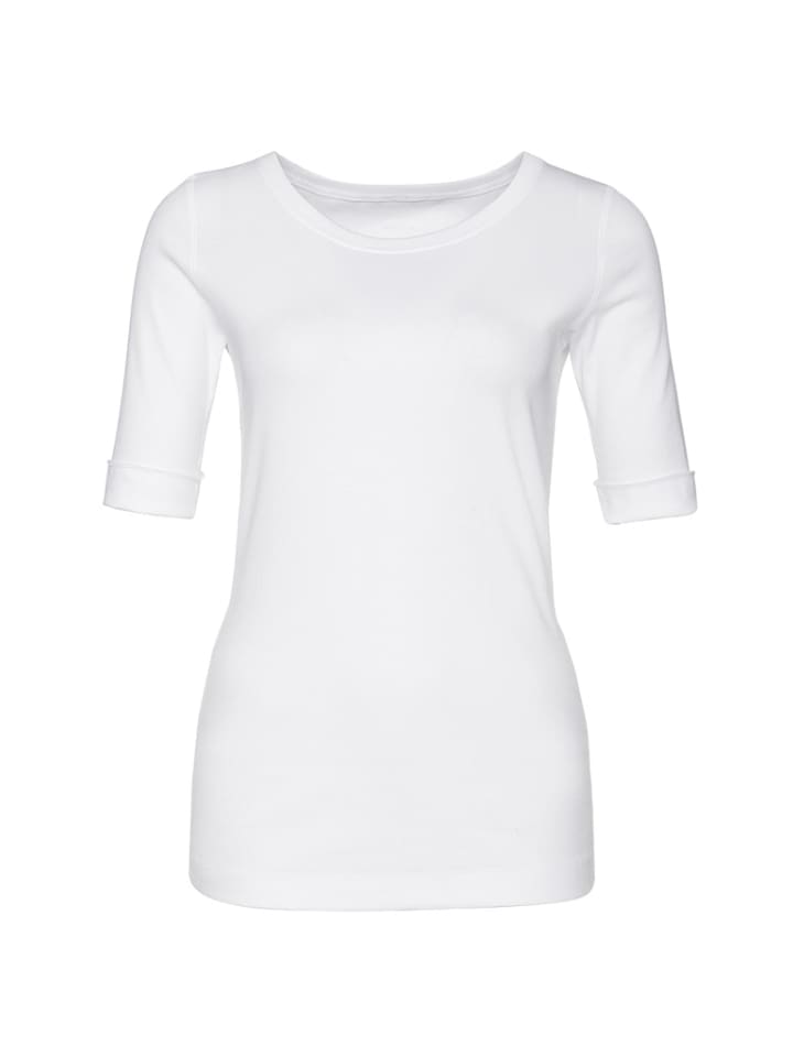 

Рубашка с круглым вырезом и короткими рукавами белого цвета MARC CAIN