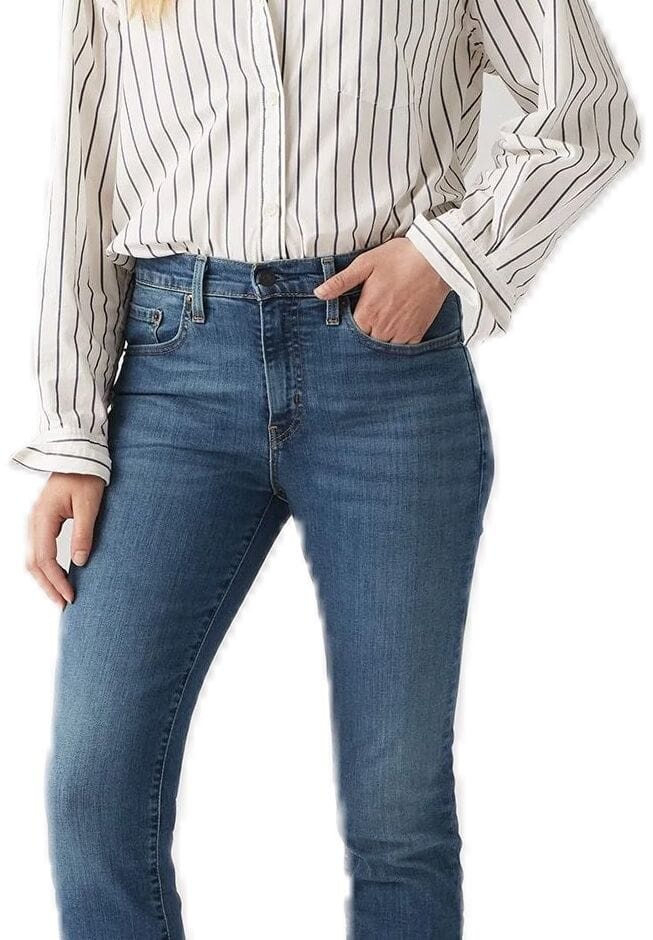 Прямые джинсы 724 с высокой посадкой Levi's, цвет 0 07 Blue Wave Dark Denim — фото 2