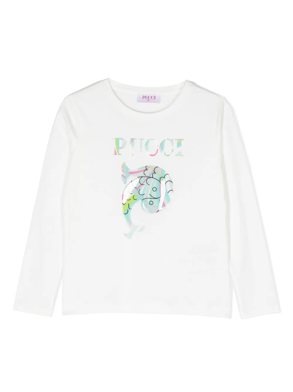 

Футболка с длинными рукавами и логотипом PUCCI Junior, белый