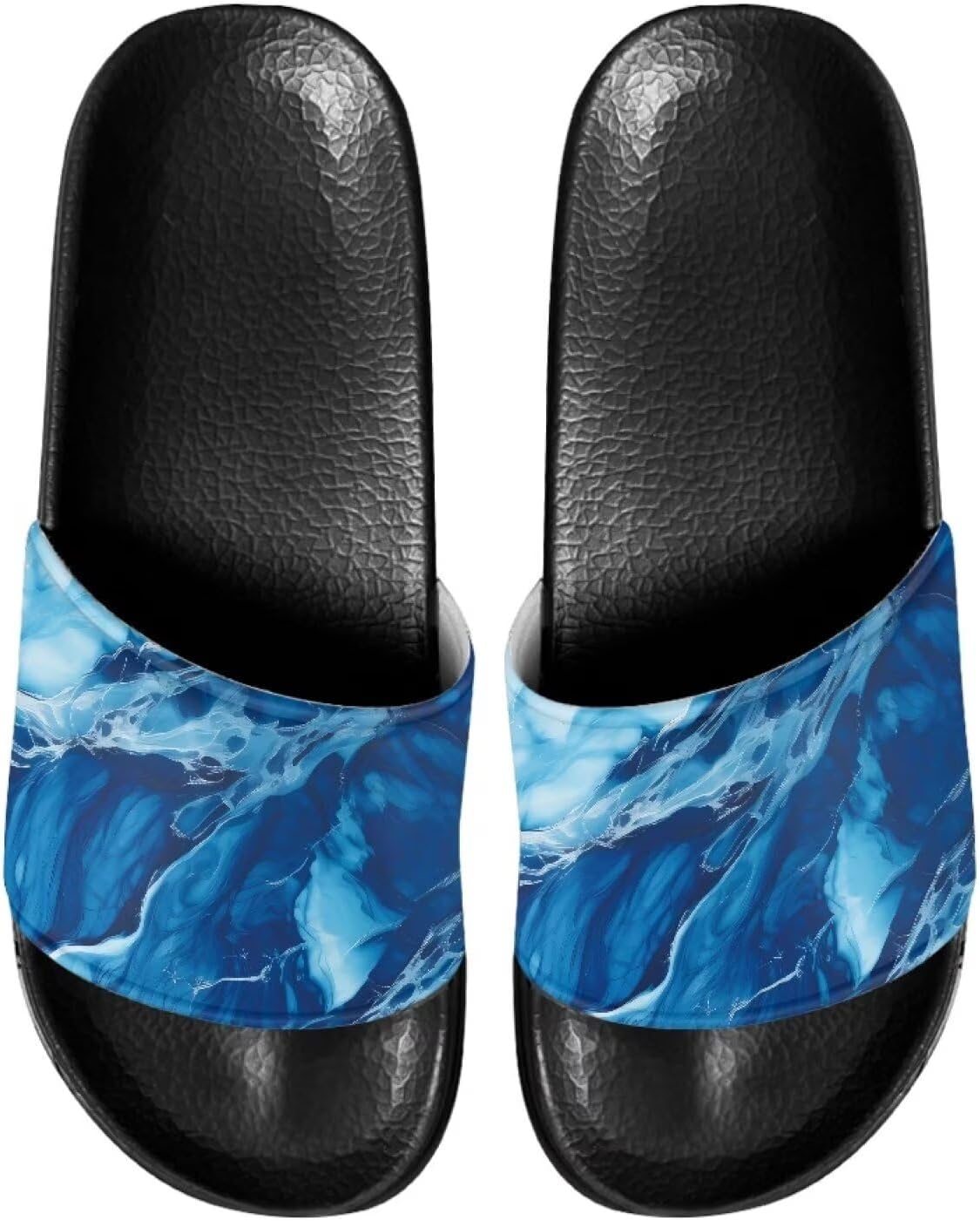 

Повседневные нескользящие шлепанцы для женщин и мужчин, с открытым носком, домашней подошвой, легкие плоские тапочки для ванной и пляжа Annejudy, голубой