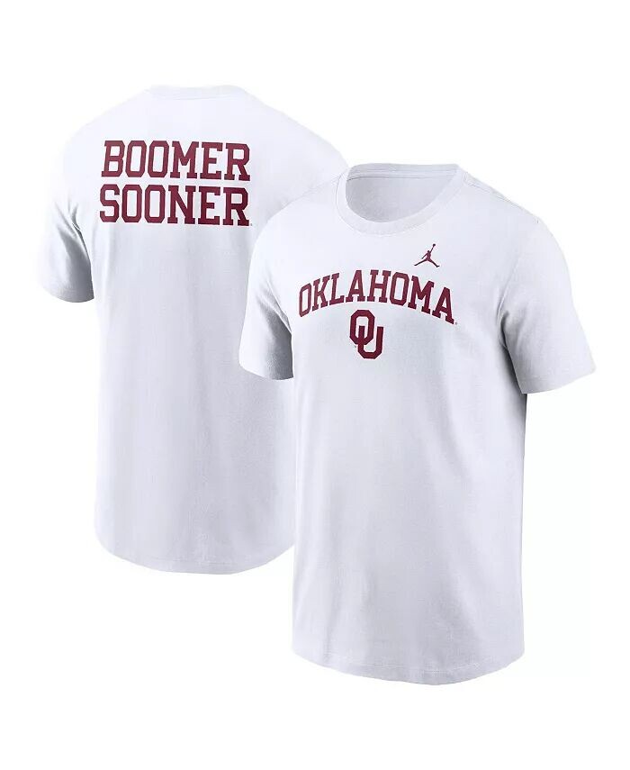 

Мужская белая футболка Oklahoma Sooners Blitz 2-Hit Jordan