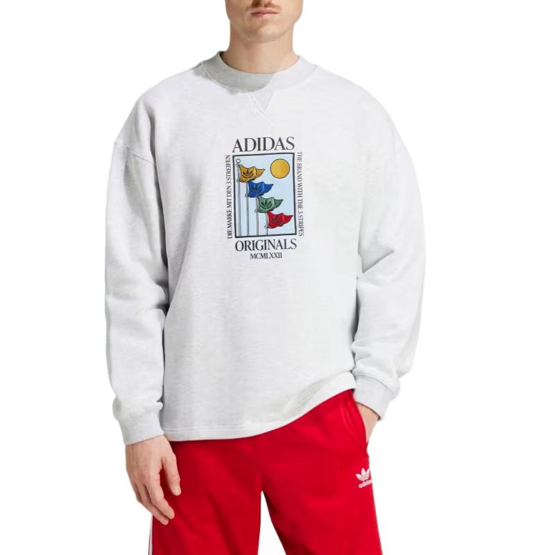 Crew Adidas Originals, светло-серый — фото 4
