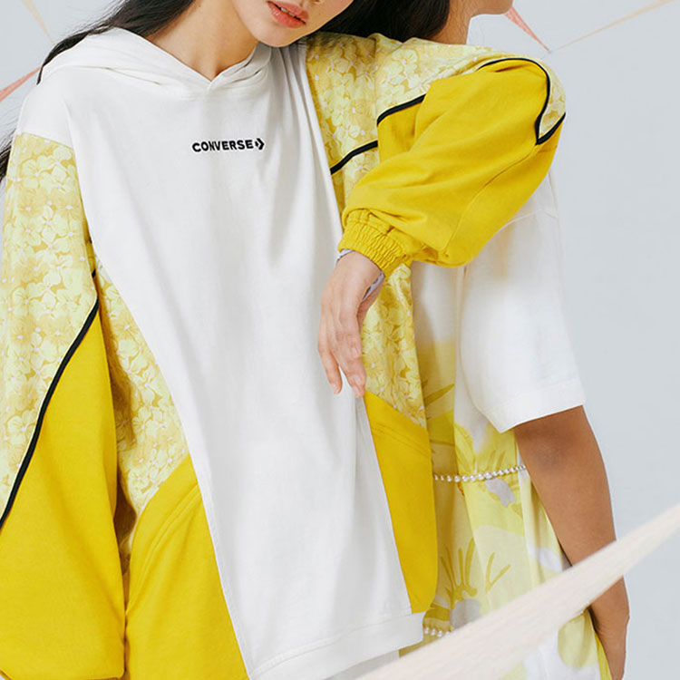 Толстовка (WMNS) Converse Athleisure Casual Sports Contrasting Colors Hoodie White 10022418-A02 — фото 3