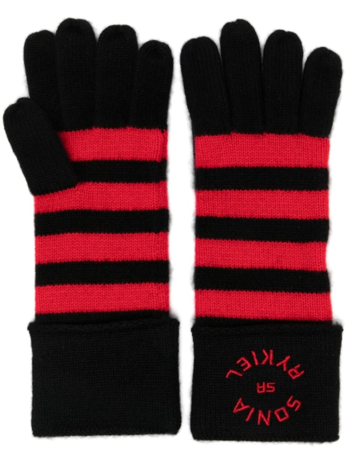 

Кашемировые перчатки в полоску Sonia Rykiel, красный