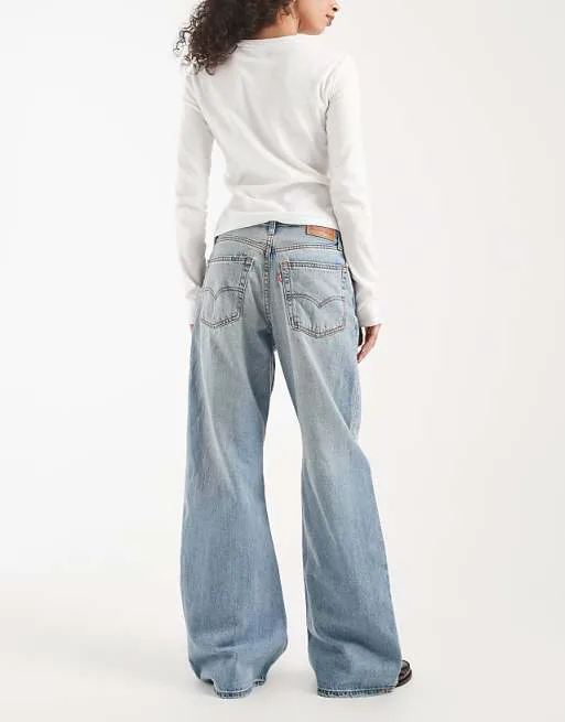 Свободные джинсы Levi's желтого и синего оттенка — фото 2