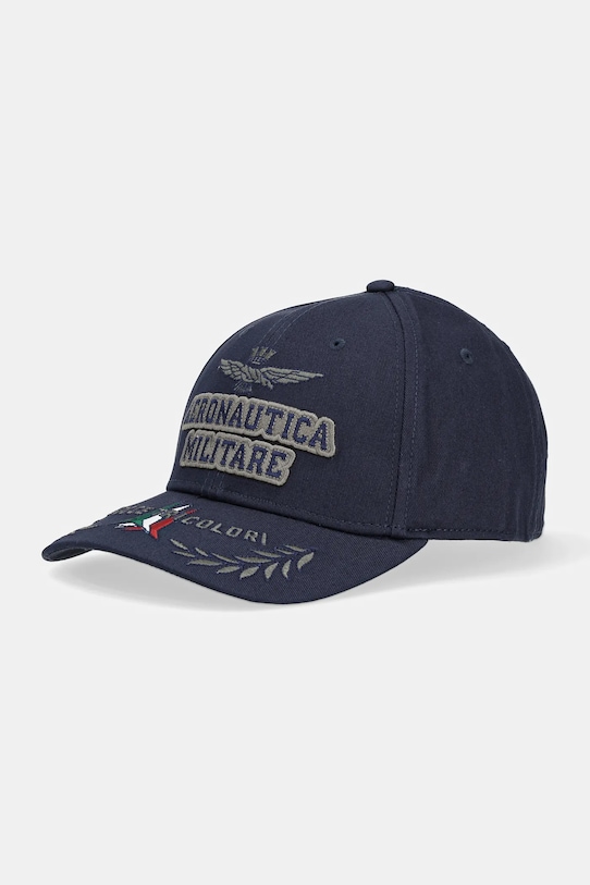 

Хлопковая кепка с козырьком Aeronautica Militare, темно-синий