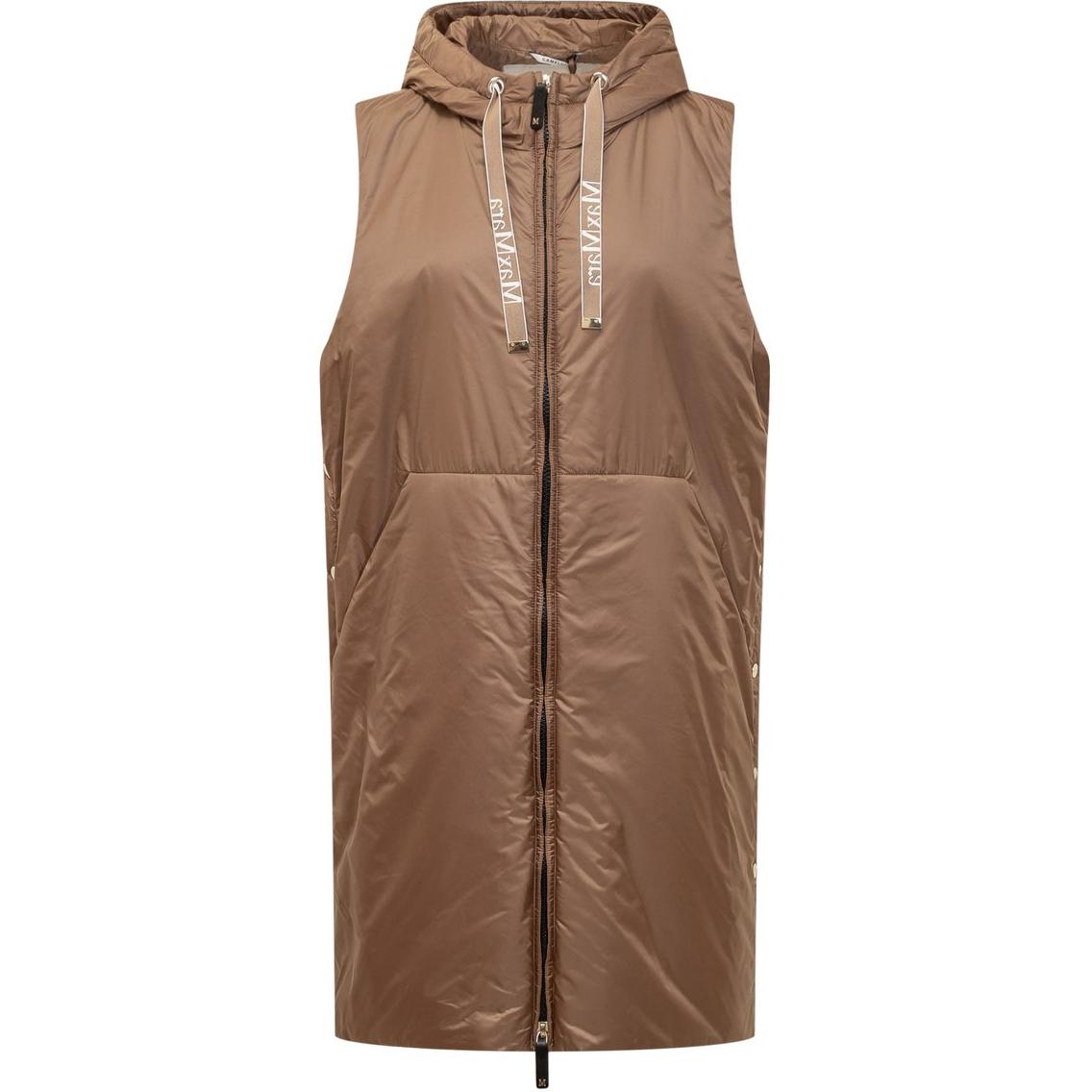 

MaxMara Застёгивающаяся на молнию жилетка со шнурком, Camel