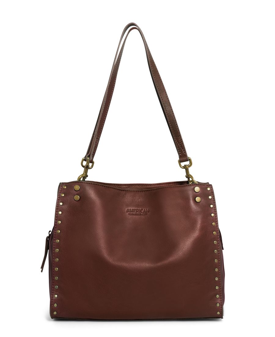 

Сумка-портфель LENOX с заклепками и тройным входом American Leather Co, Cordovan S