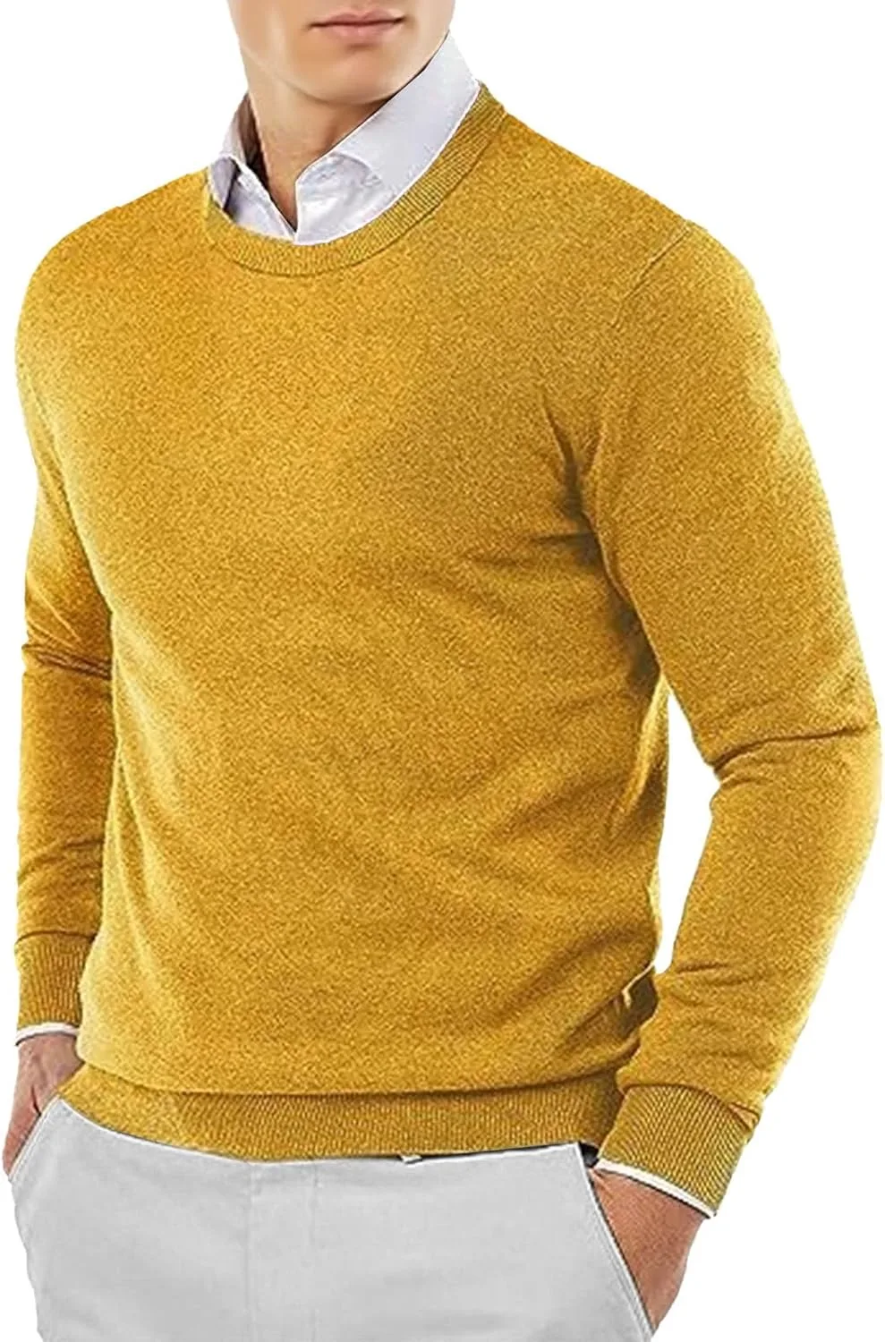 

Мужской классический водолазка однотонный свитер Slim Fit TrndTrsure