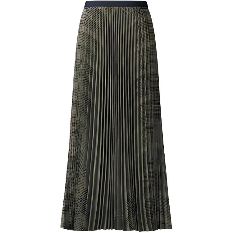 C Collection Casual Длинная Юбка Женская UNIQLO, зеленый — фото 3