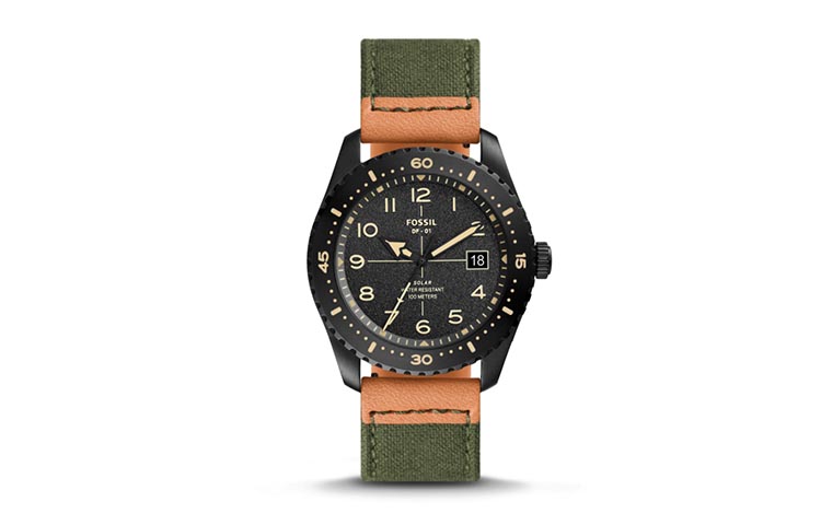 

FOSSIL Часы Wrist Watch Quartz Movement Canvas Strap 41mm Black Dial Men's Watch, Black Dial LE1136