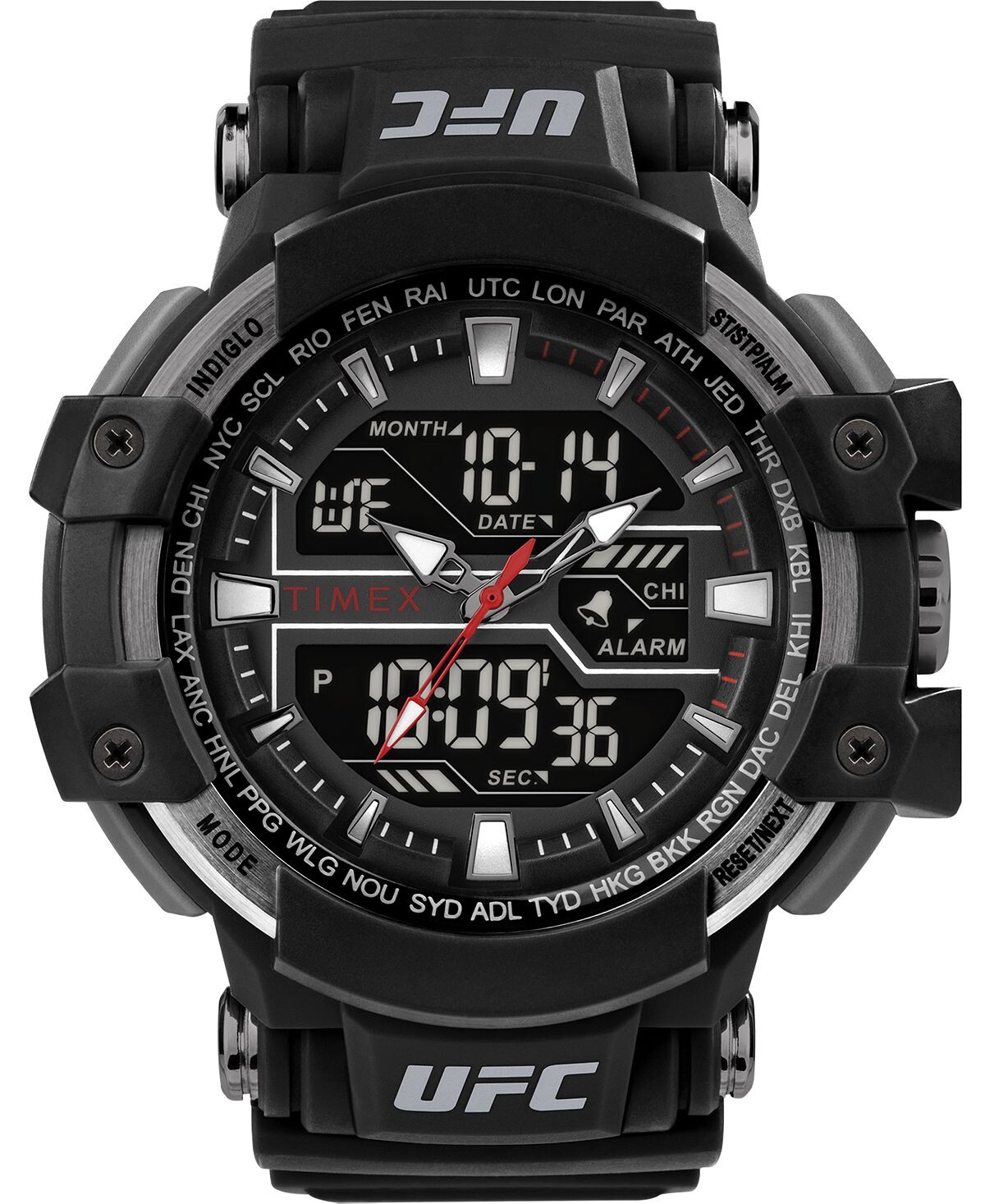 

Мужские часы UFC Quartz Tactic со смолой, черные, 53 мм Timex