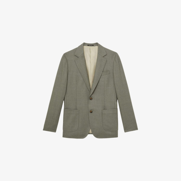 

Блейзер Reiss из шерстяной смеси приталенный, зеленый