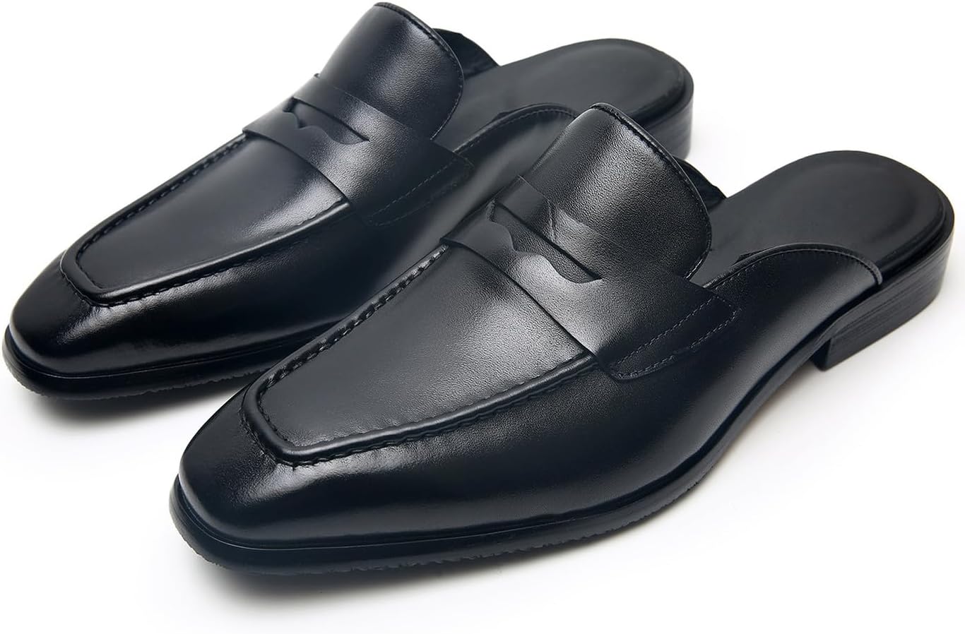 

Мужские мюли и сабо на слипоне, формальные сандалии, лоферы - из натуральной кожи, деловые повседневные открытые тапочки, удобная обувь для мужчин Santimon, черный