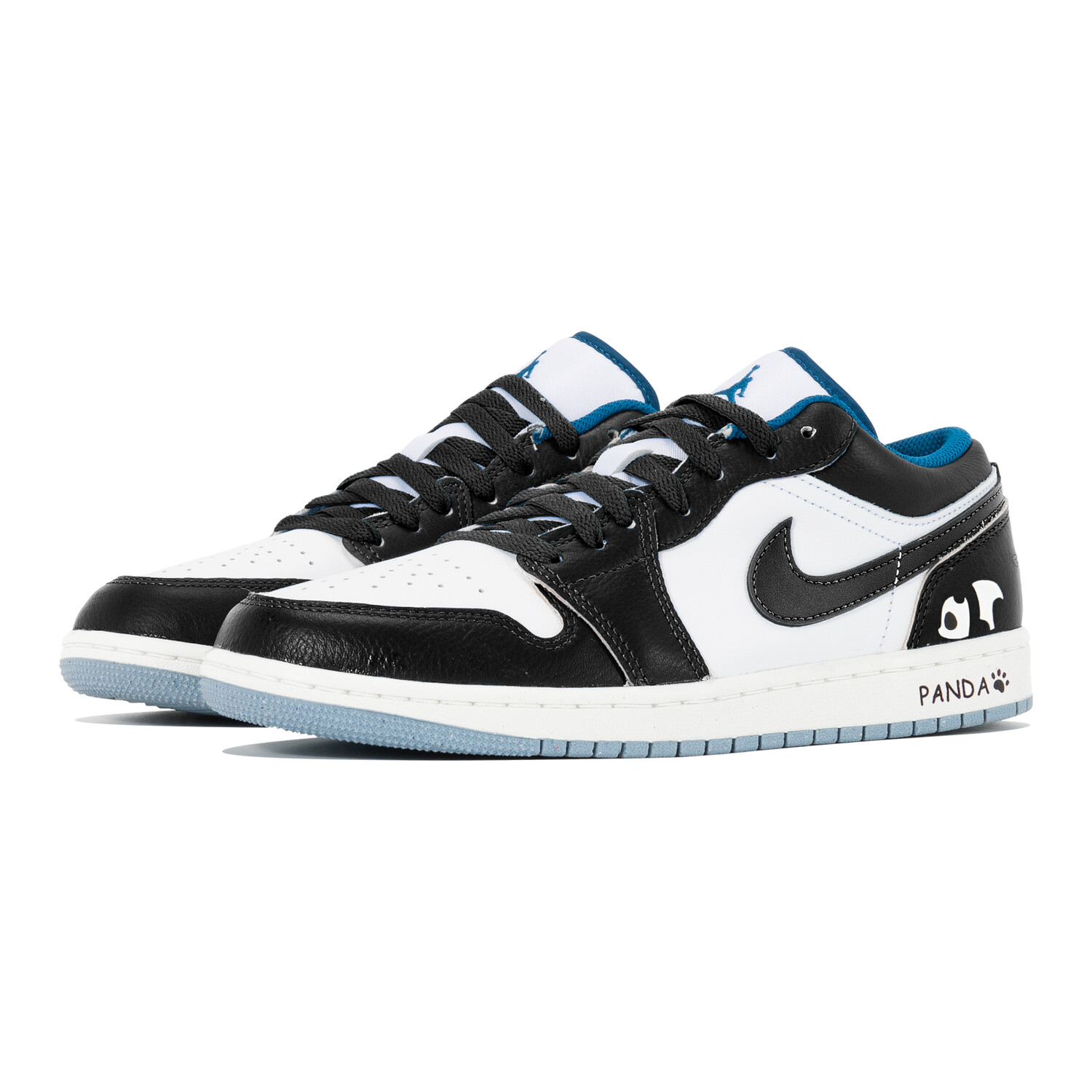 Кроссовки Air Jordan 1 Vintage Basketball Shoes Men Low-top Black, белый — фото 2