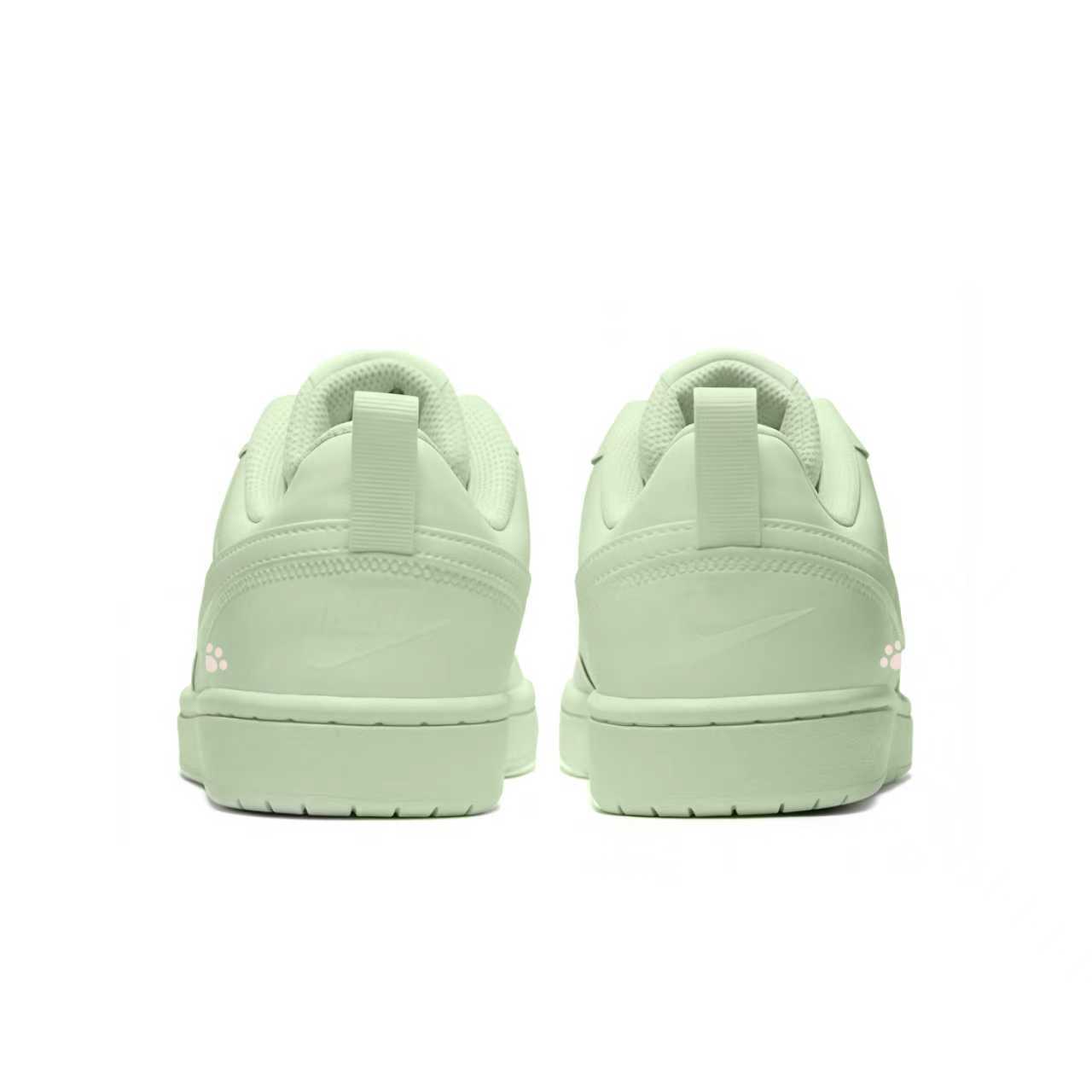 Nike Детские низкие кроссовки для скейтбординга Court Borough Green Plum Cat Paw из кожи с амортизацией и подходящей расцветкой "кошачья лапка", зеленые, для подростков — фото 4