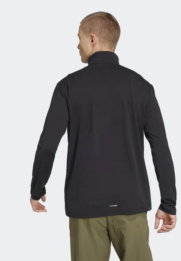 Футболка climacool с застежкой-молнией до половины, с длинными рукавами. Adidas Terrex, Black — фото 2