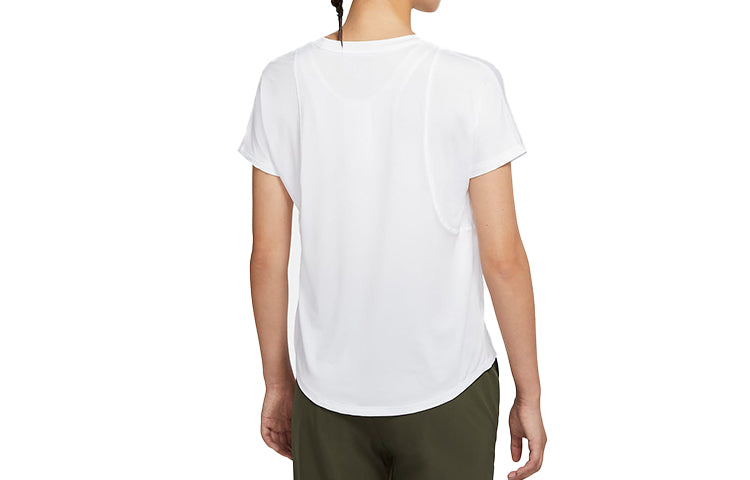 Футболка (WMNS) Nike Air Dri-FIT Running Sports Round Neck Short Sleeve White T-Shirt — фото 2
