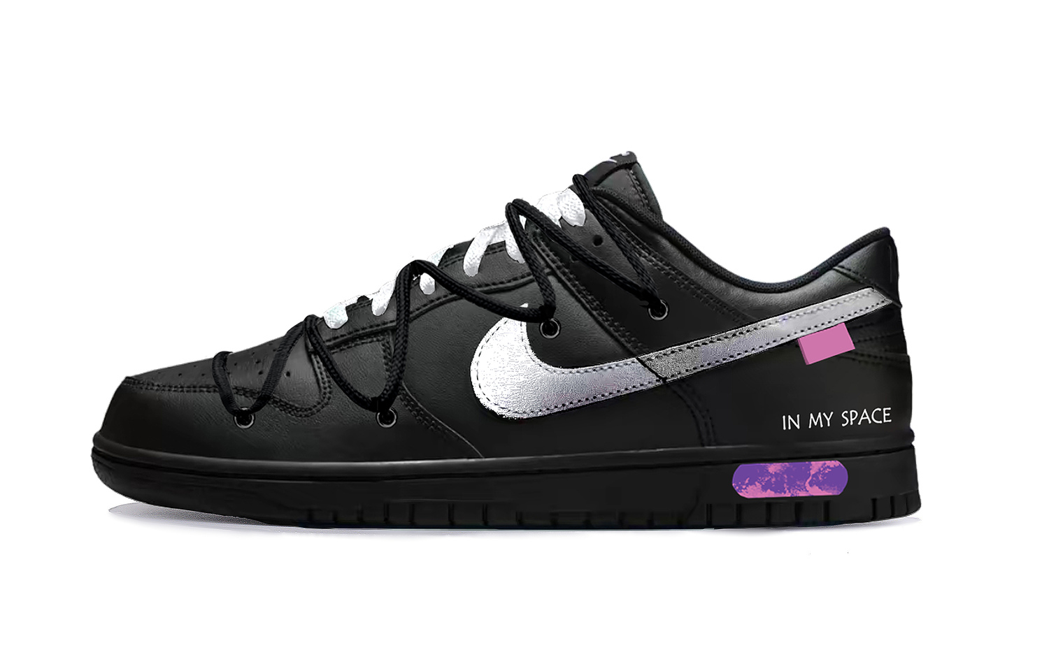 

Nike Мужские кожаные износостойкие низкие скейтбордные кроссовки Dunk Ziyao, серебристо-черный