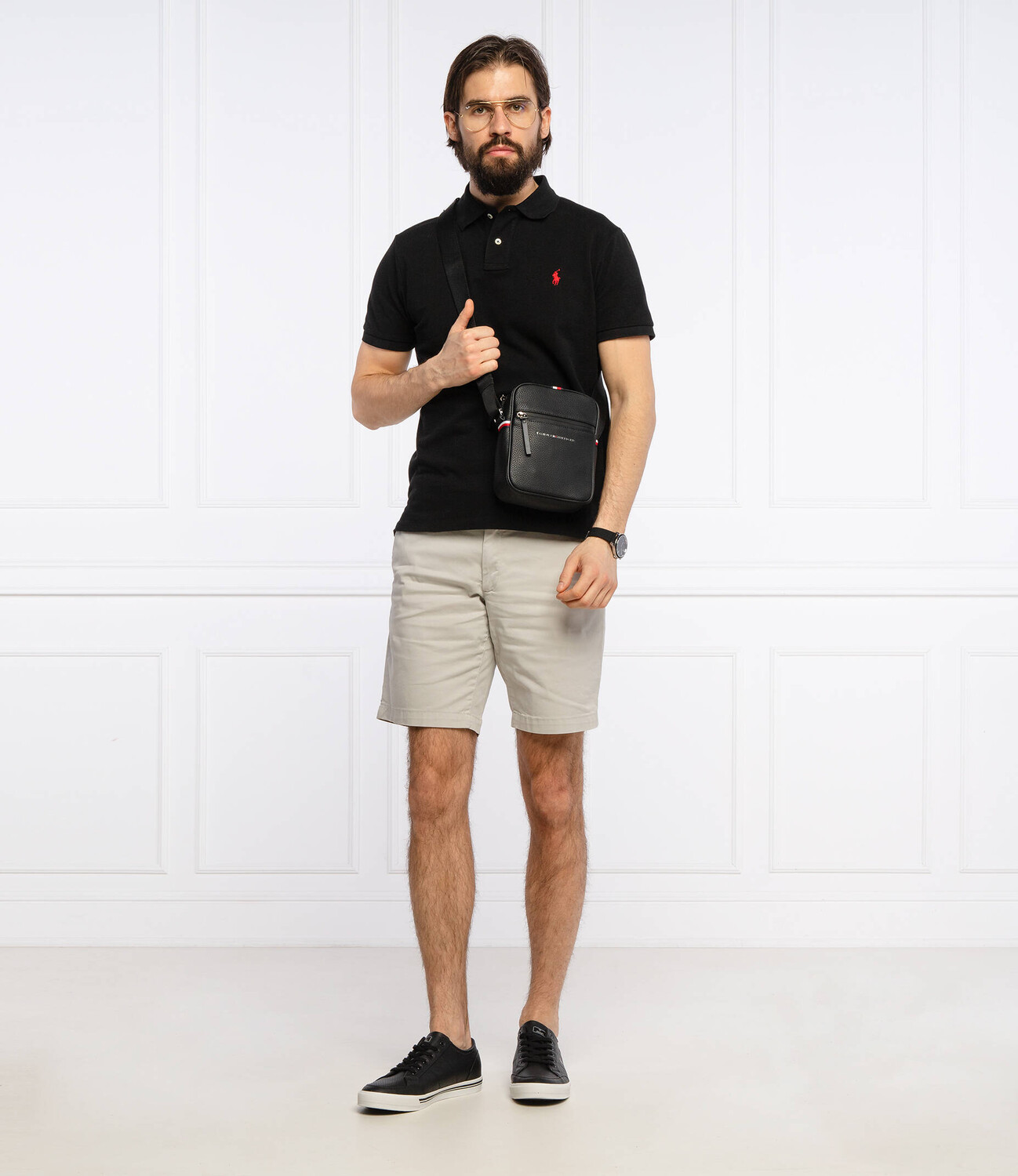 Поло POLO RALPH LAUREN custom slim fit, черный — фото 2