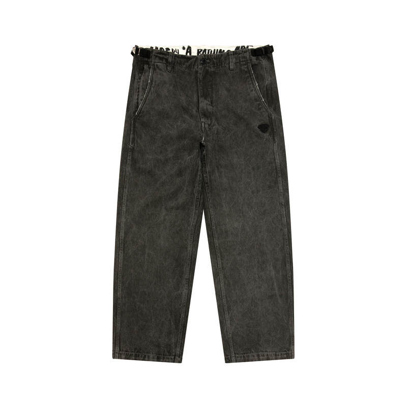 

Брюки с поясом и аппликацией от A Bathing APE Aape, черный