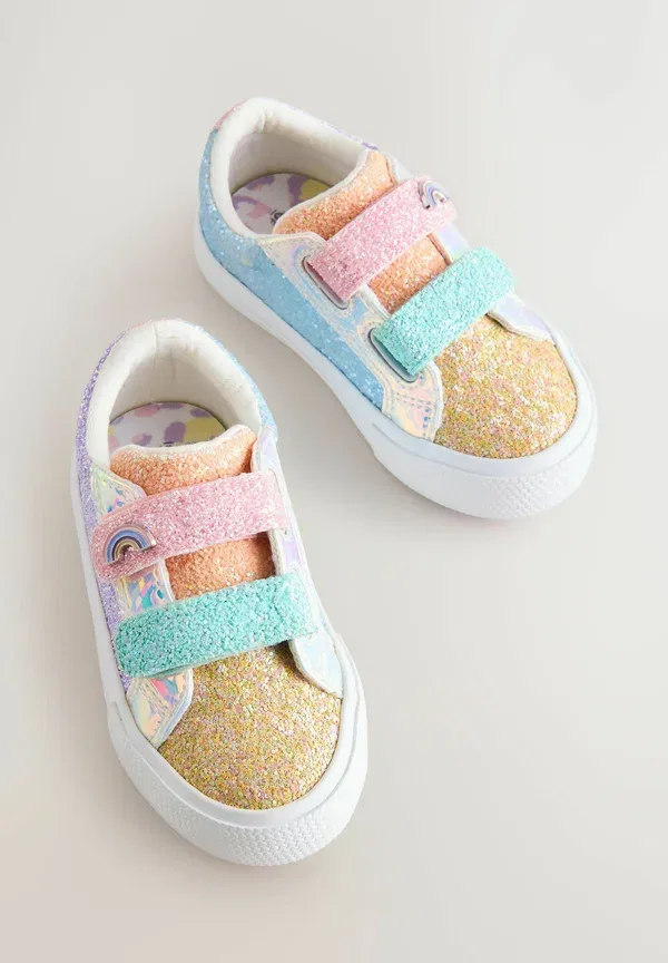 Кроссовки детские Next, multi rainbow glitter, разноцветный с блестками — фото 2