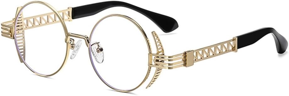 

Круглые солнцезащитные очки в стиле стимпанк для мужчин и женщин, ретро, ​​металлические аксессуары, готические очки с защитой от УФ-излучения UV400 и зеркальными линзами в стиле панк VFDHN, 7 Gold Transparent