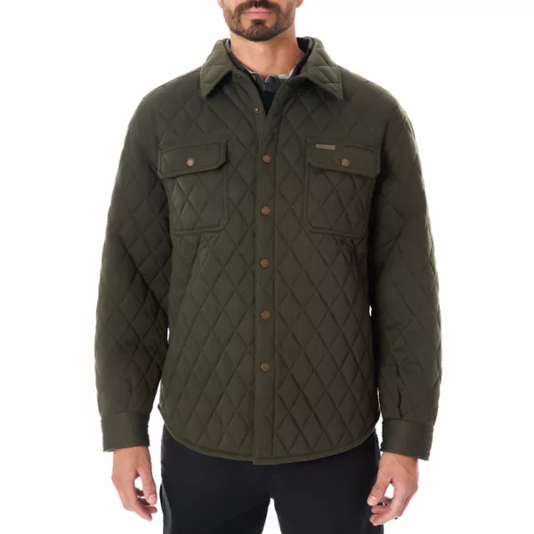 

Мужская стеганая куртка-рубашка с застежкой на кнопки Smith'S Workwear, цвет black olive