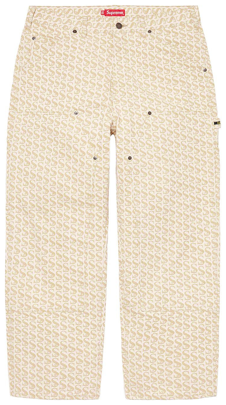 

Брюки Supreme Monogram Double Knee Denim Painter Pant 'Tan', загар