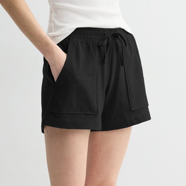 

Женские удобные трикотажные шорты миди Sonoma Goods For Life, цвет pitch black