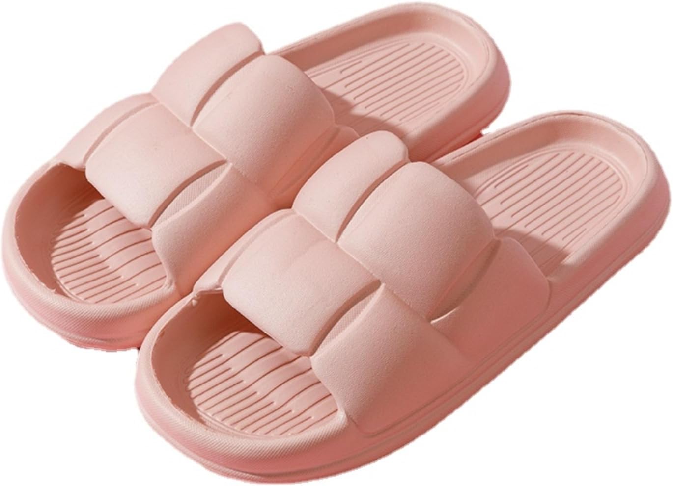 

Тапочки-подушечки для женщин и мужчин, шлепанцы, сандалии для душа, шлепанцы Cloud Slides с толстой подошвой Srdmuph, розовый
