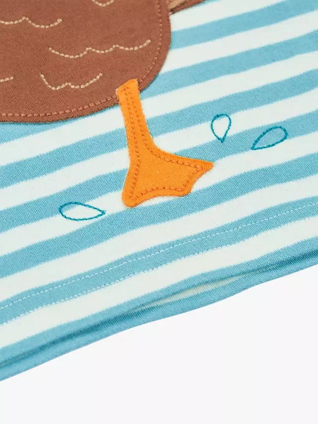 Детская футболка с коротким рукавом Sid, полосатая/утиная Frugi — фото 3