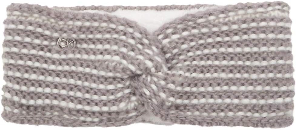 

Женская двухцветная трикотажная повязка на голову Calvin Klein Twist, Heathered Mid Grey(A0Kh6236-032)/White