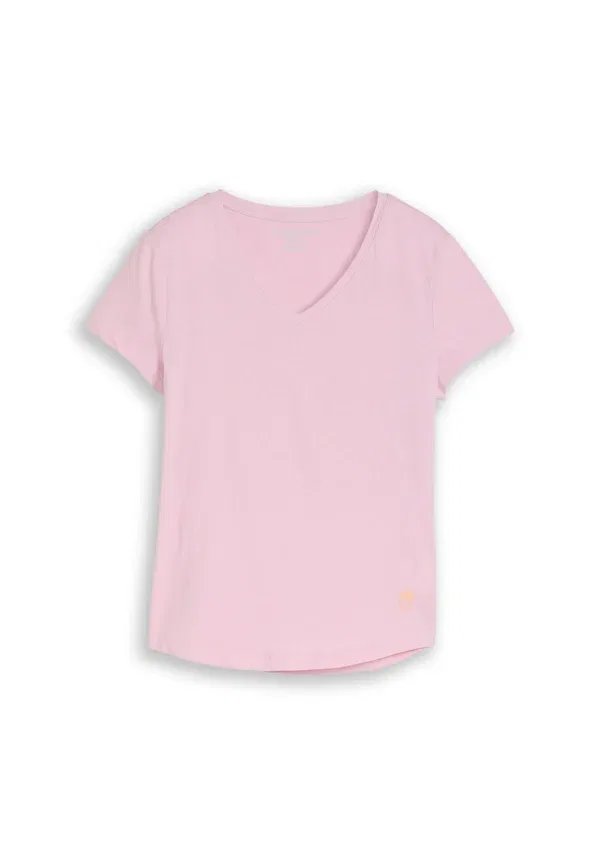 Футболка Tom Tailor basic t-shirt с V-образным вырезом, холодный розовый