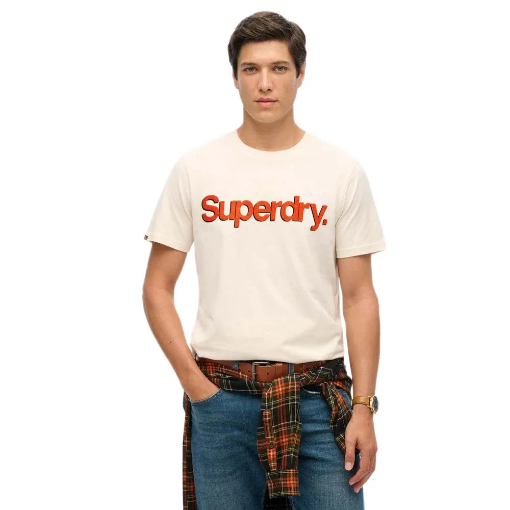 

Футболка с коротким рукавом Superdry Classic Core Logo Shadow, бежевый