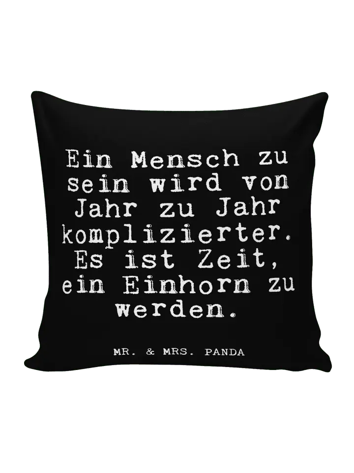 

Подушка Mr & Mrs Panda 40x40 Ein Mensch zu sein, черный