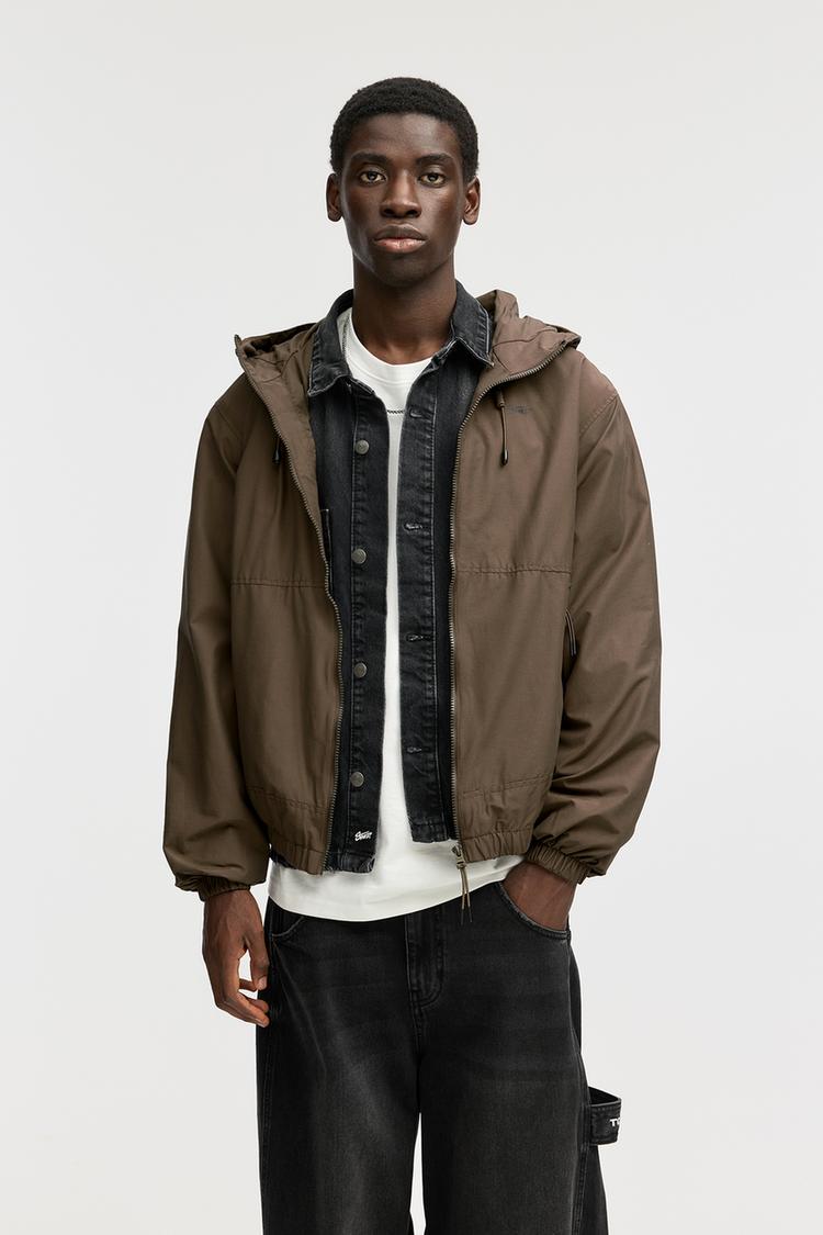 

Плащ с капюшоном Pull And Bear, хаки