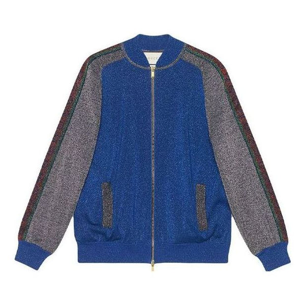 

Куртка wool lam bomber jacket 'blue red multicolor' Gucci, синий