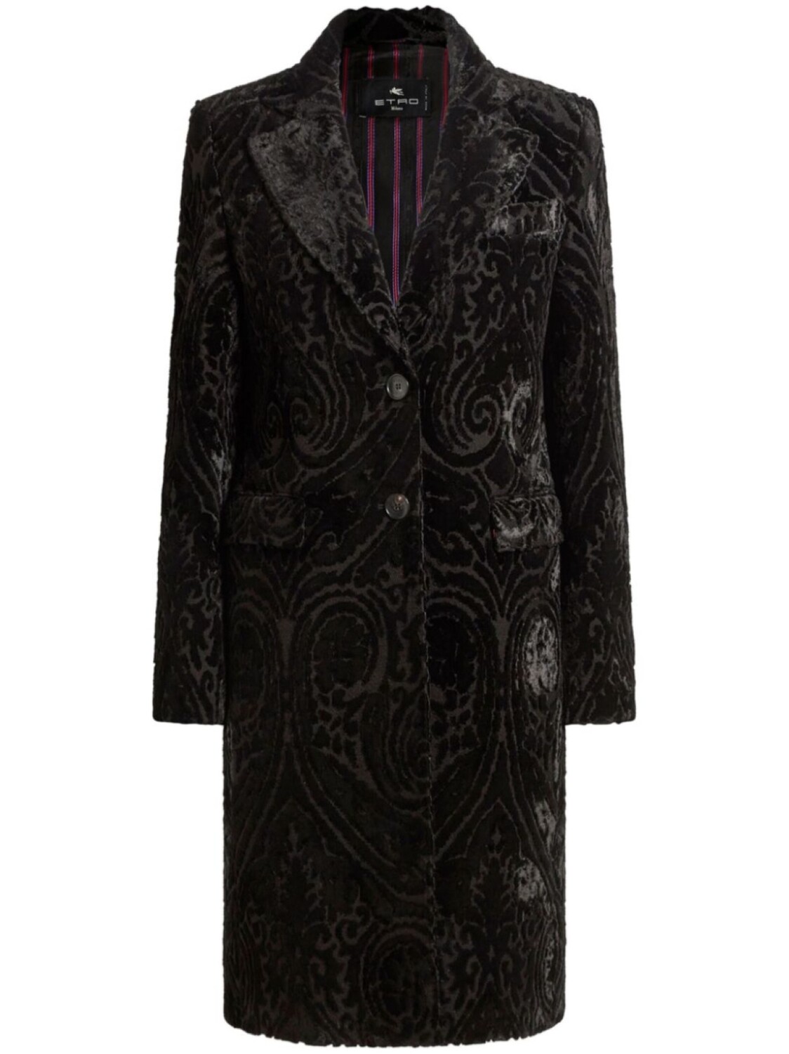 

ETRO бархатное жаккардовое пальто, черный