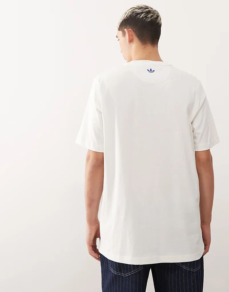 Футболка с графическим логотипом Adidas Originals 80-х кремового цвета — фото 3