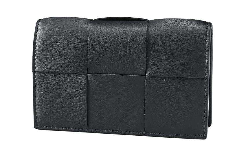 

Bottega Veneta Женский держатель для карт из овечьей кожи, черный