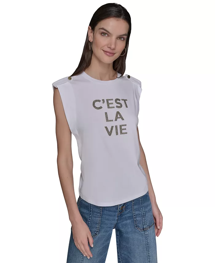 

Женский топ C'est La Vie с шипами KARL LAGERFELD PARIS, розовый