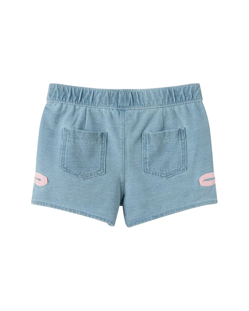 Andy & Evan Bow Hem Knit Denim Short, синий — фото 2