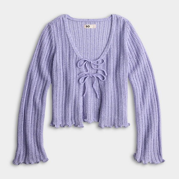 

Кардиган с двойной завязкой для девочек 6-20 лет, размеры regular и plus So, Purple