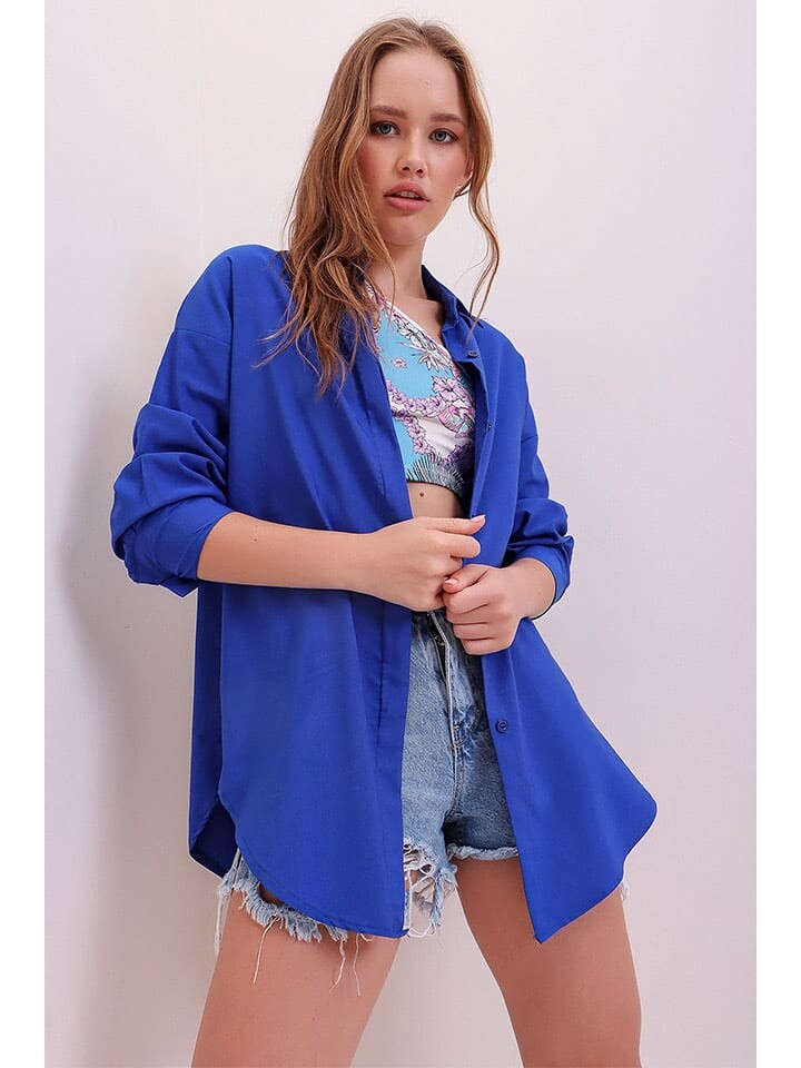 

Блуза Trend Alacati Bluse Trend Alaçat Stili, синий