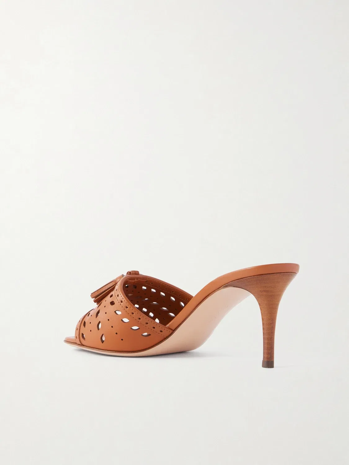 Кожаные мюли с лазерной резкой 70 Gianvito Rossi, коричневый — фото 3