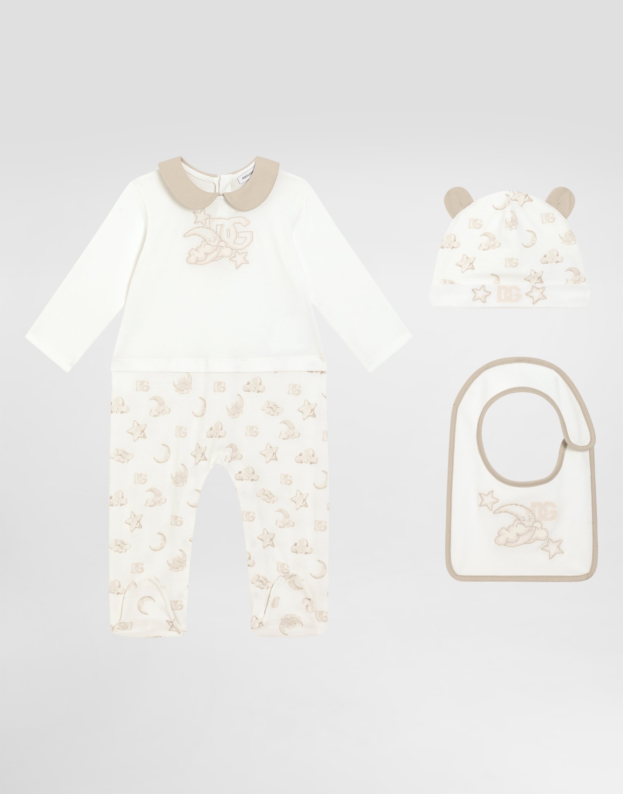 

Подарочный набор из трех предметов из джерси с принтом в виде луны и звезд Dolce&Gabbana, мультиколор