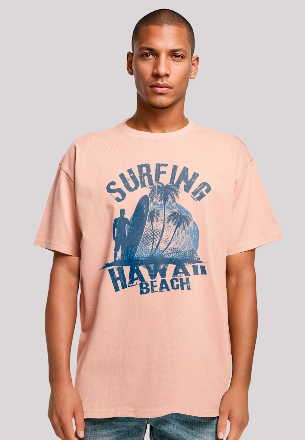 

Футболка с принтом HAWAII SURF BEACH SUMMER F4NT4STIC, светло-розовый